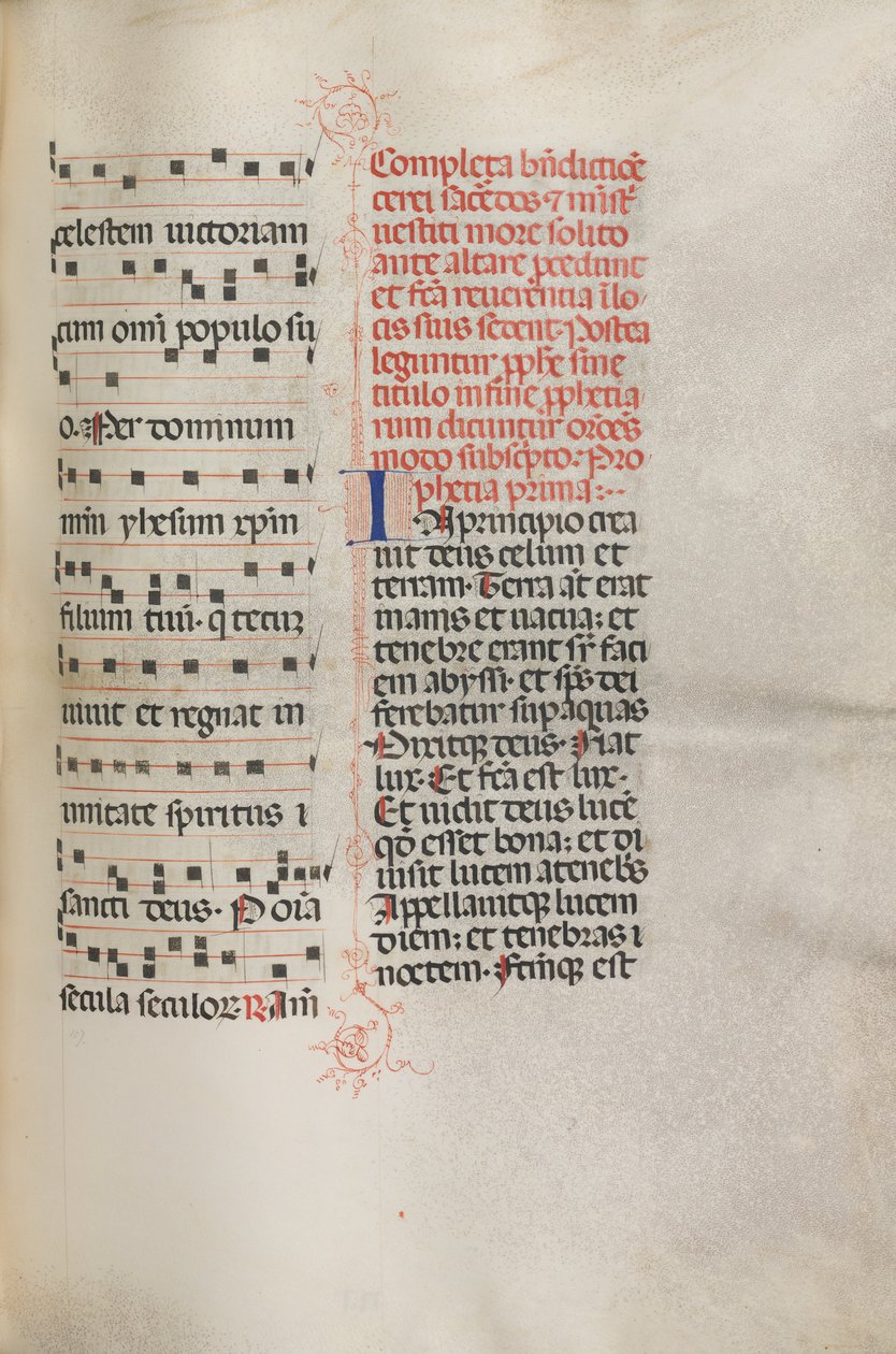 Missale: Fol. 158: Music for Exultet, 1469 od Bartolomeo Caporali