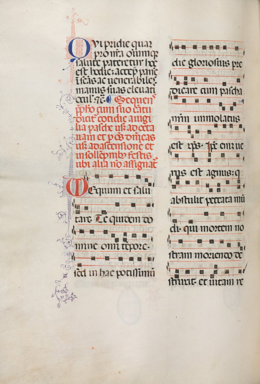 Missale: Fol. 178v: Hudba pro různé obyčejné modlitby, 1469. od Bartolomeo Caporali