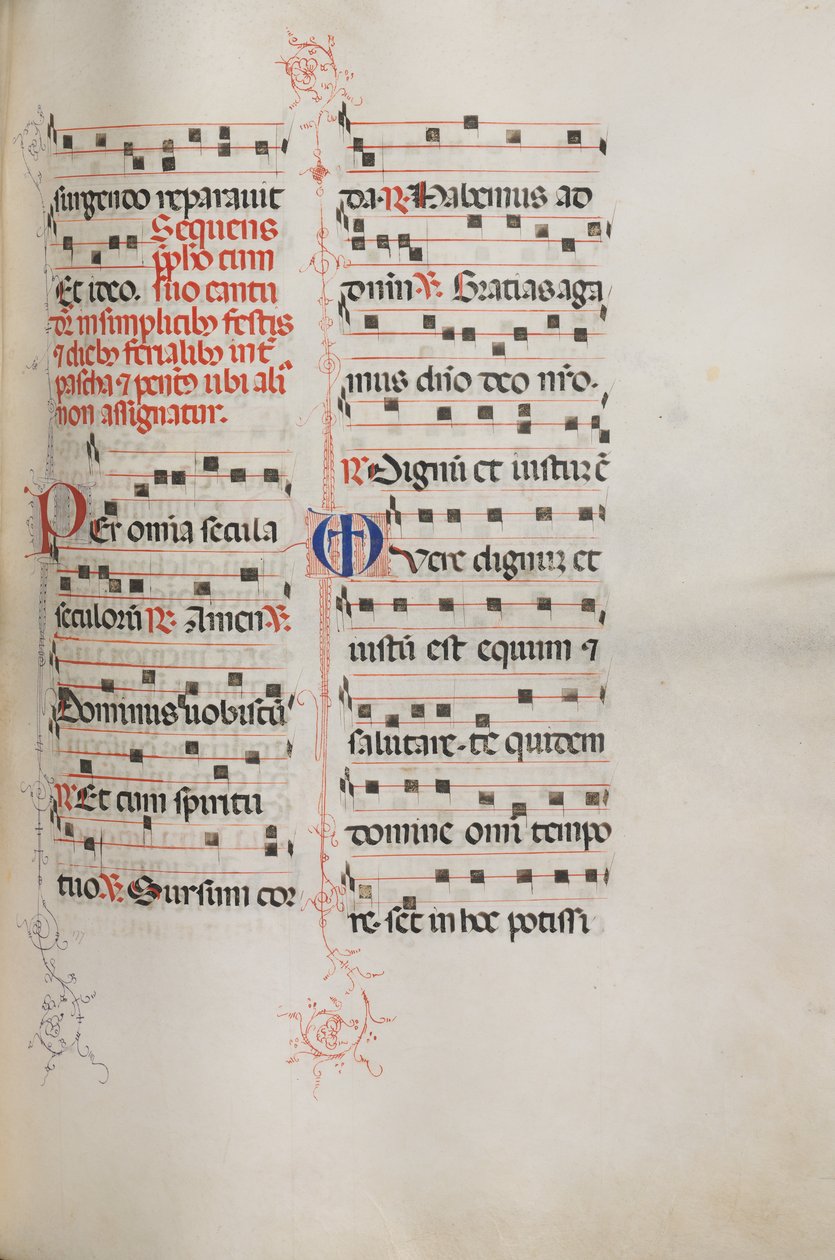 Missale: Fol. 179: Hudba k různým obyčejným modlitbám, 1469. od Bartolomeo Caporali