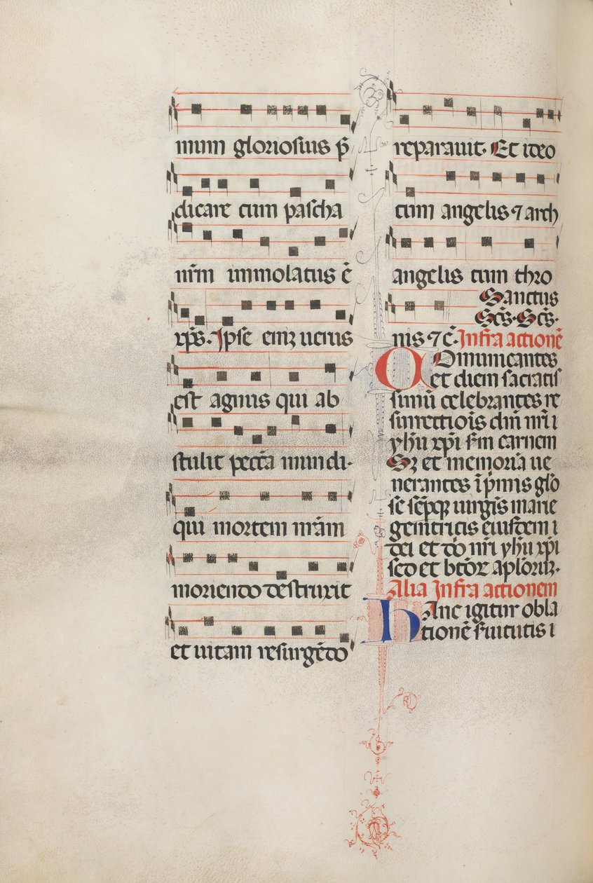 Missale: Fol. 179v: Hudba pro různé obyčejné modlitby, 1469. od Bartolomeo Caporali