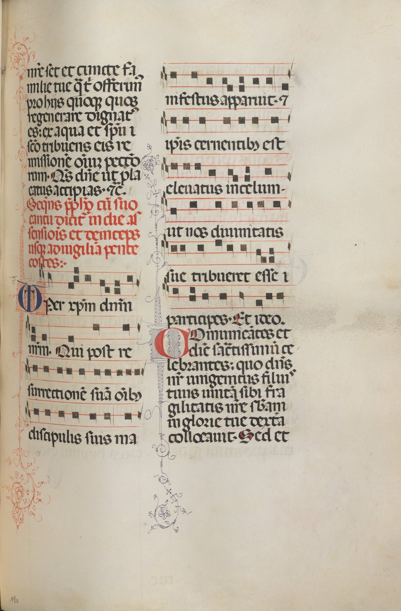 Missale: Fol. 180: Hudba pro různé běžné modlitby, 1469. od Bartolomeo Caporali