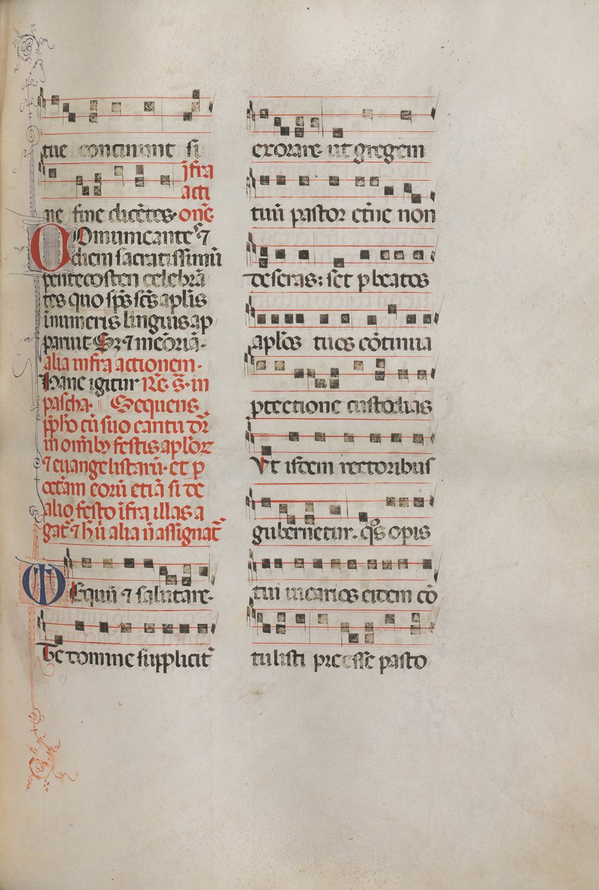 Missale: Fol. 181: Hudba k různým obyčejným modlitbám, 1469. od Bartolomeo Caporali