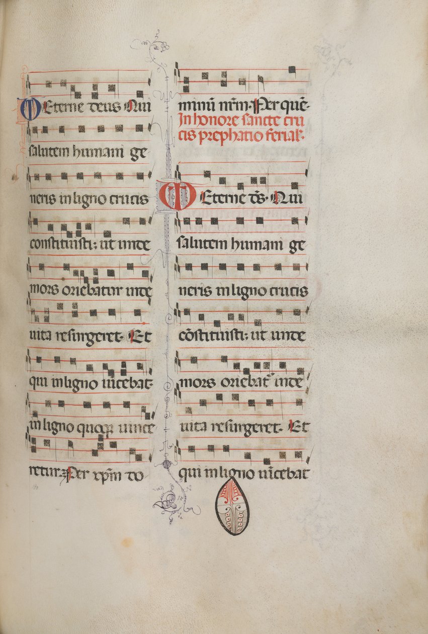Missale: Fol. 182: Hudba pro různé obyčejné modlitby, 1469. od Bartolomeo Caporali
