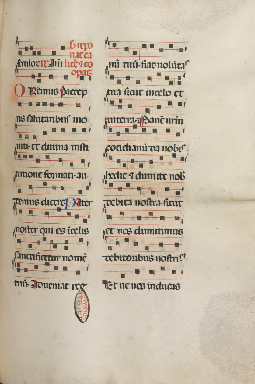 Missale: Fol. 189: Hudba pro různé modlitby, 1469. od Bartolomeo Caporali