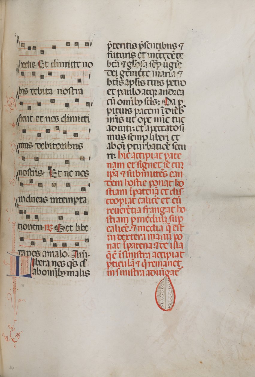 Missale: Fol. 190: Hudba pro různé modlitby, 1469. od Bartolomeo Caporali