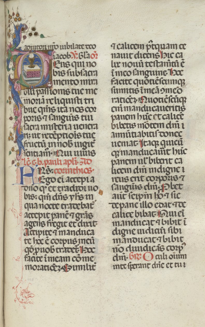 Missale: Fol. 225: Kalich s hostií, 1469. od Bartolomeo Caporali