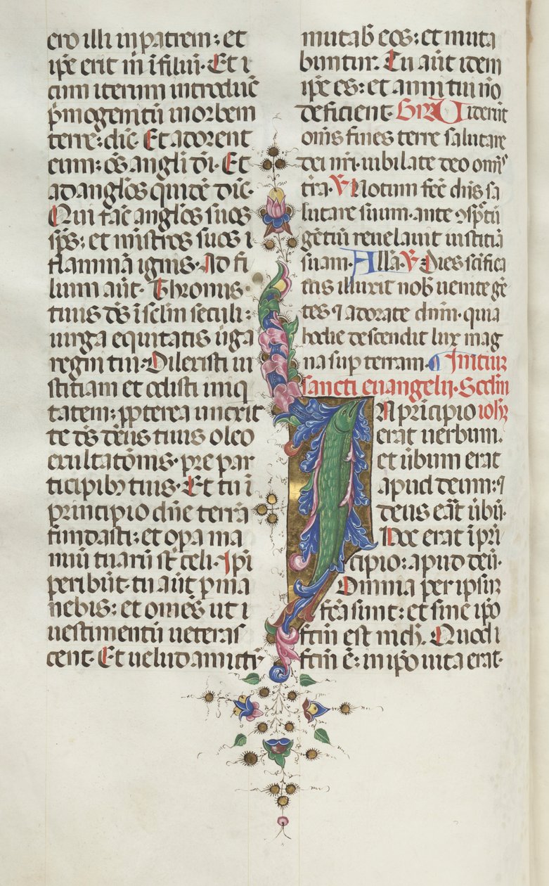 Missale: Fol. 22v: Listí s rybami, 1469. od Bartolomeo Caporali