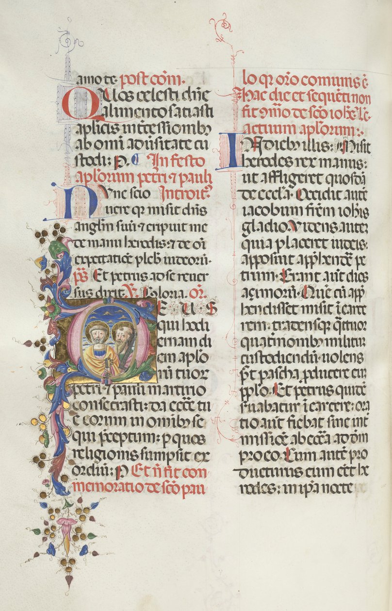 Missale: Fol. 290v: Svatí Petr a Pavel, 1469. od Bartolomeo Caporali