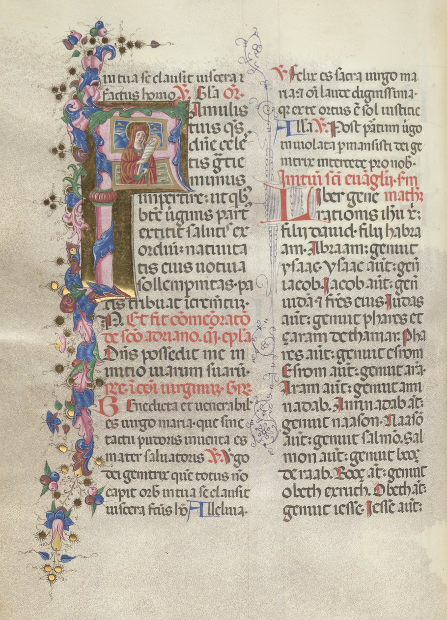 Missale: Fol. 311v: Svatá Anna držící novorozenou Pannu, 1469. od Bartolomeo Caporali