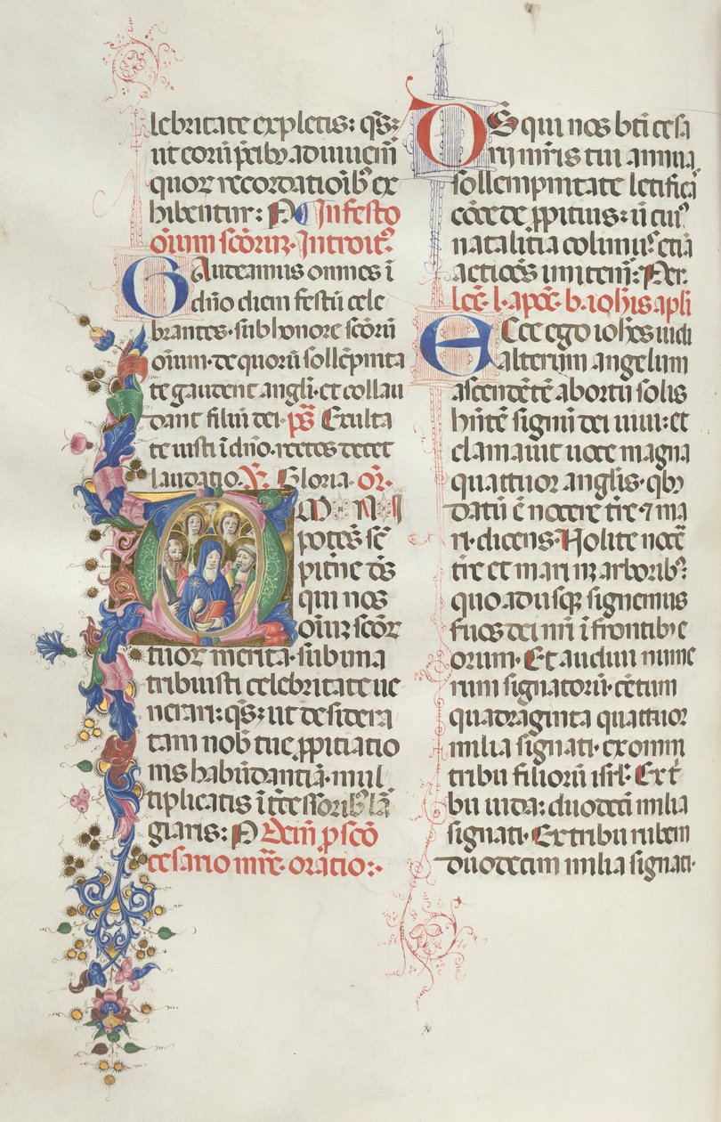 Missale: Fol. 322v: Panna mezi apoštoly a svatými, 1469. od Bartolomeo Caporali