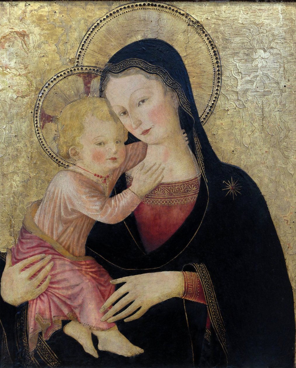 Panna s dítětem, detail. (obraz) od Bartolomeo Caporali