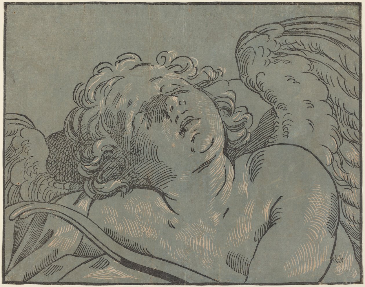 Amor spí od Bartolomeo Coriolano after Guido Reni
