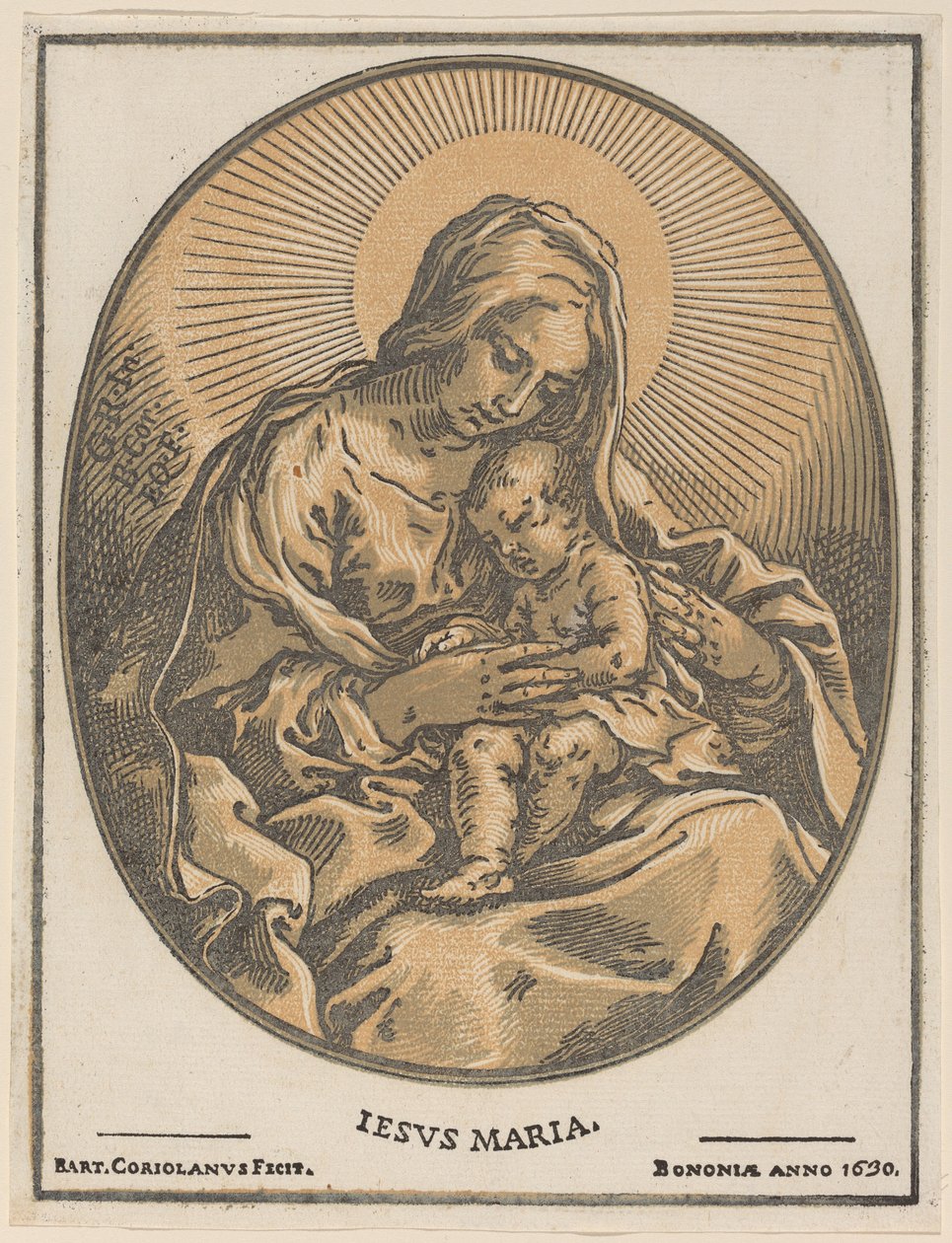 Panna a dítě od Bartolomeo Coriolano after Guido Reni