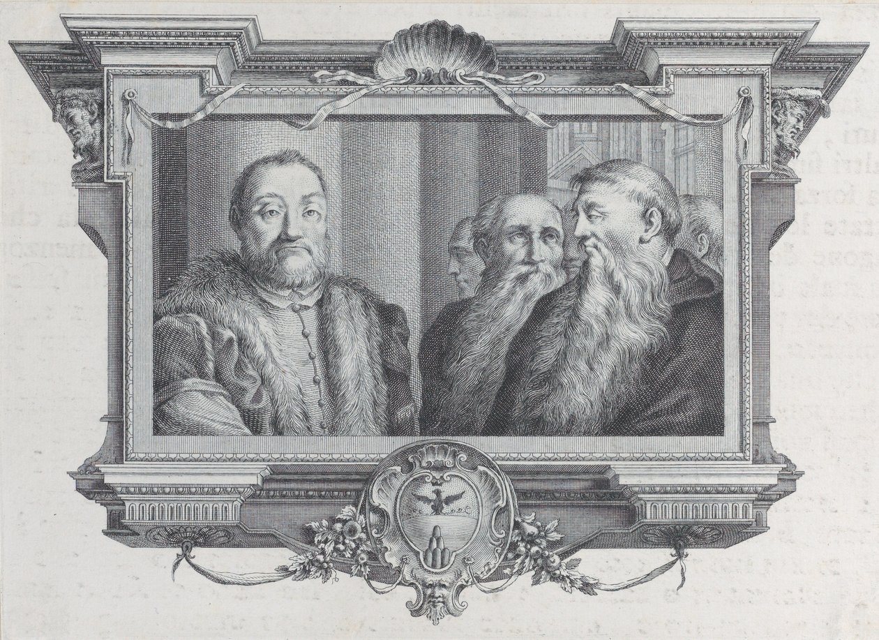 Tři vousatí muži, jeden v kožešině, 1756. Tvůrci: Bartolomeo Crivellari, Gabriel Söderling. od Bartolomeo Crivellari, Gabriel Söderling