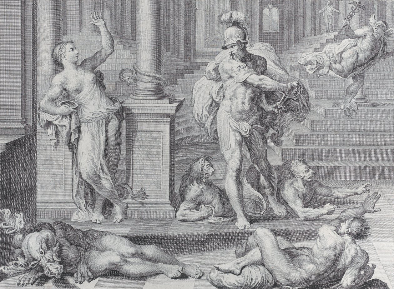 Talíř 10: Ulysses nutí Circe, aby obnovil lidské tvary svých společníků, které měla..., 1756 od Bartolomeo Crivellari