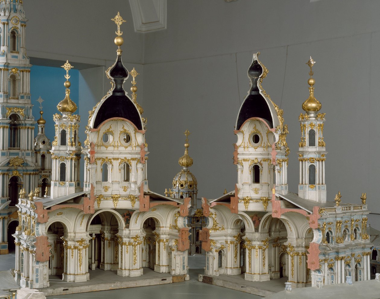 Projekt pro klášter Panny Marie Vzkříšení (Smolny) v Petrohradu (Saint Petersburg) od Bartolomeo Franceso Rastrelli