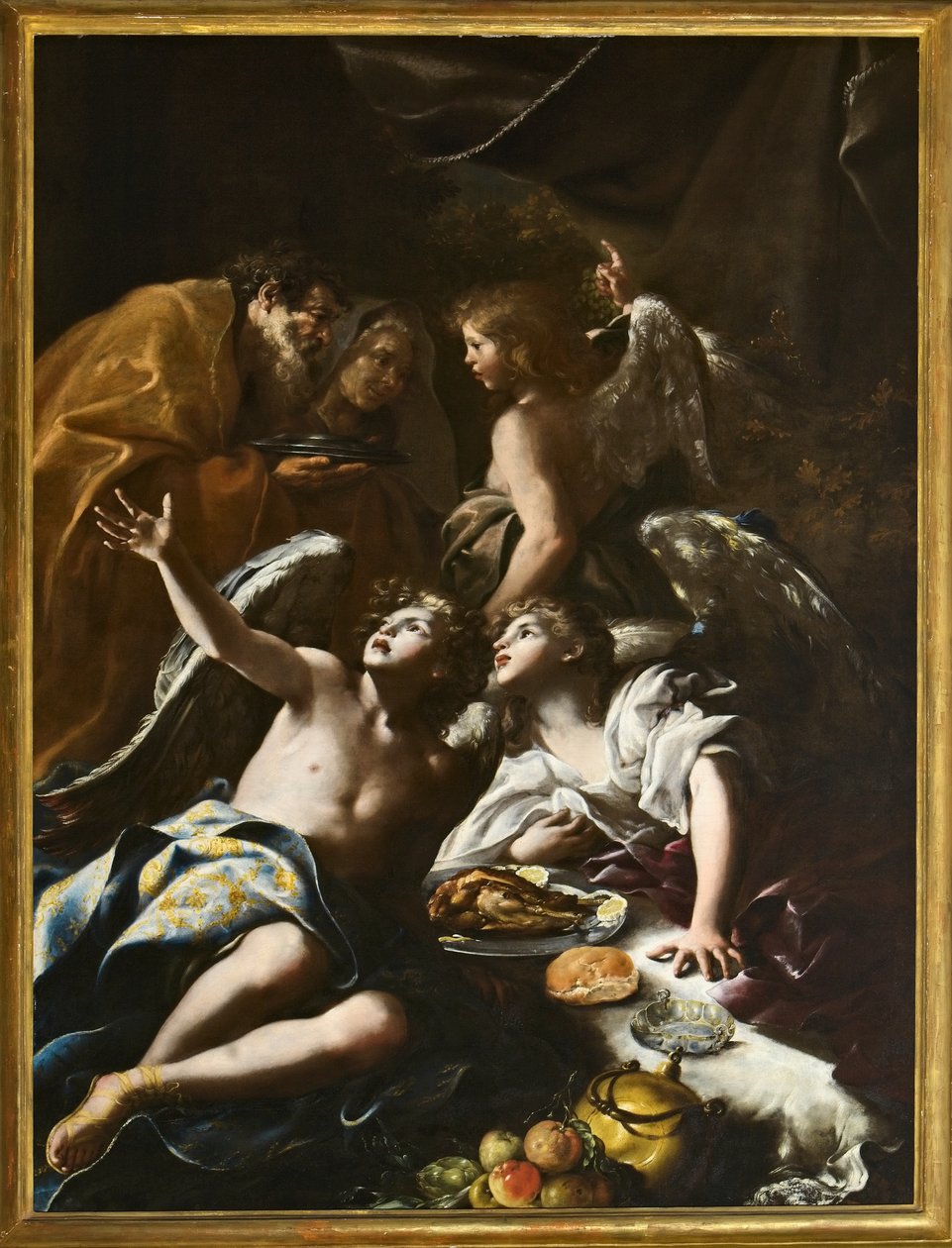 Abraham žije tři andělé, kolem roku 1694 (olej na plátně) od Bartolomeo Guidobono