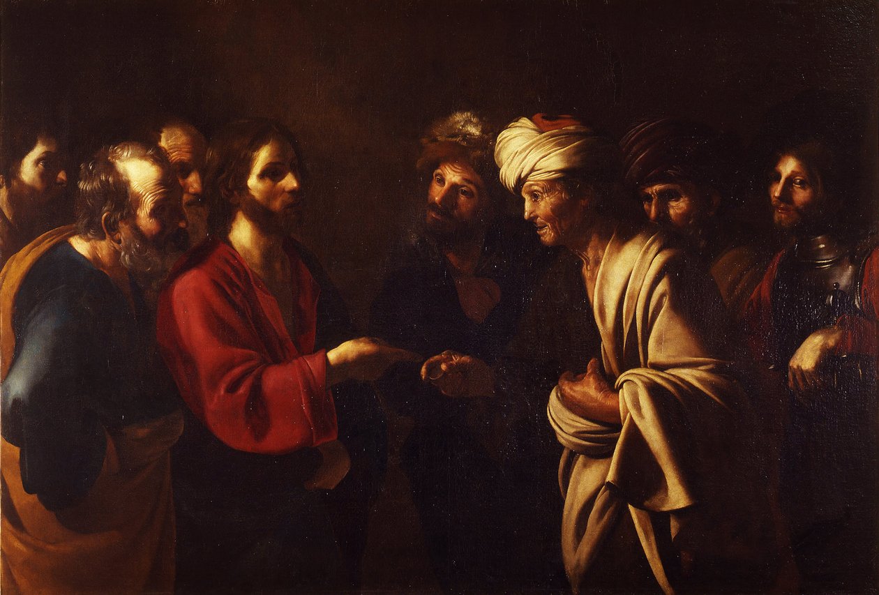 The Tribute Money, c. 1615 od Bartolomeo Manfredi