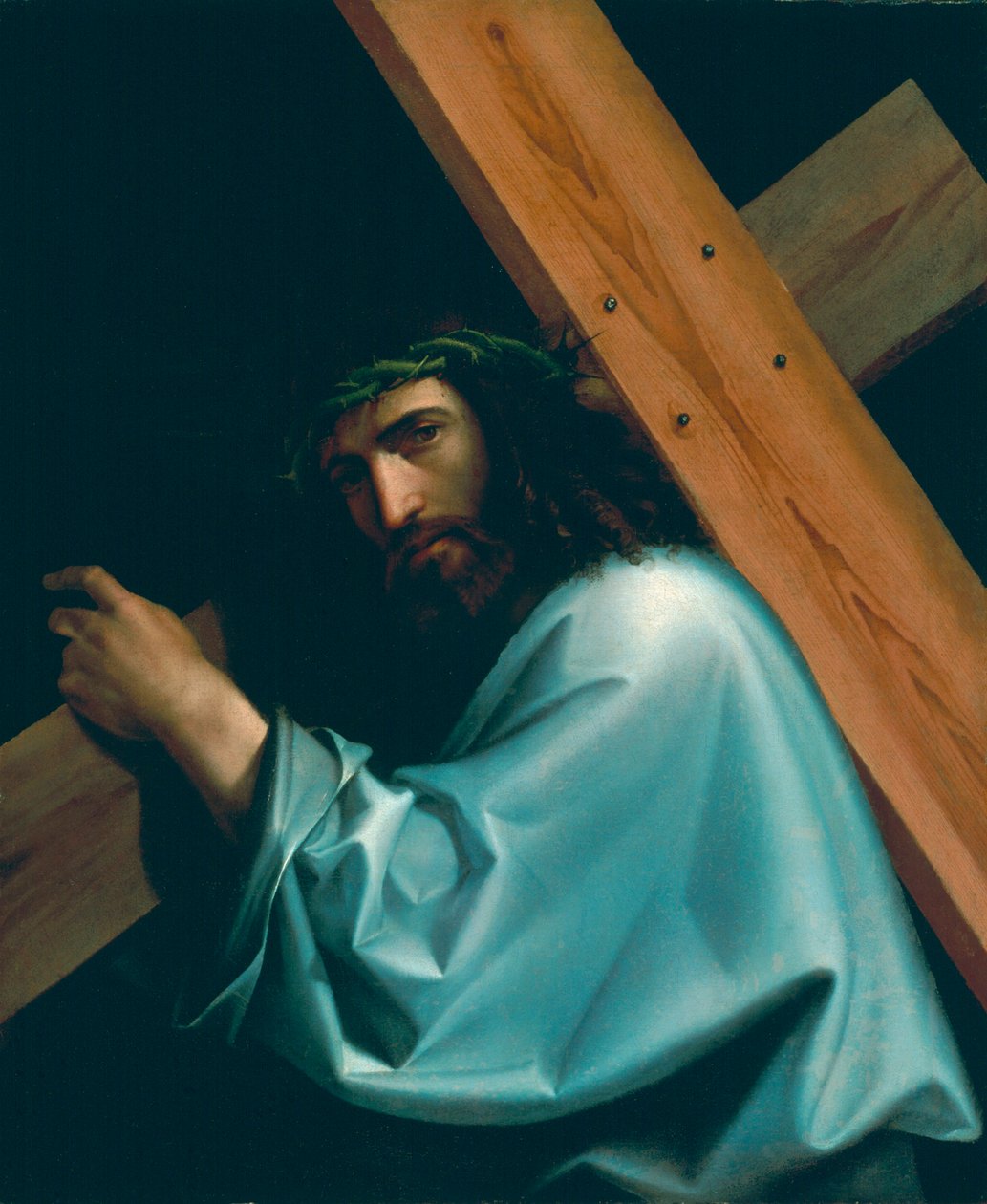 Kristus nesoucí kříž, Montagna, Bartolomeo (1449-1523). Olej na plátně, cca 1515. Rozměr : 85x70 cm. Kunsthaus Zuerich od Bartolomeo Montagna