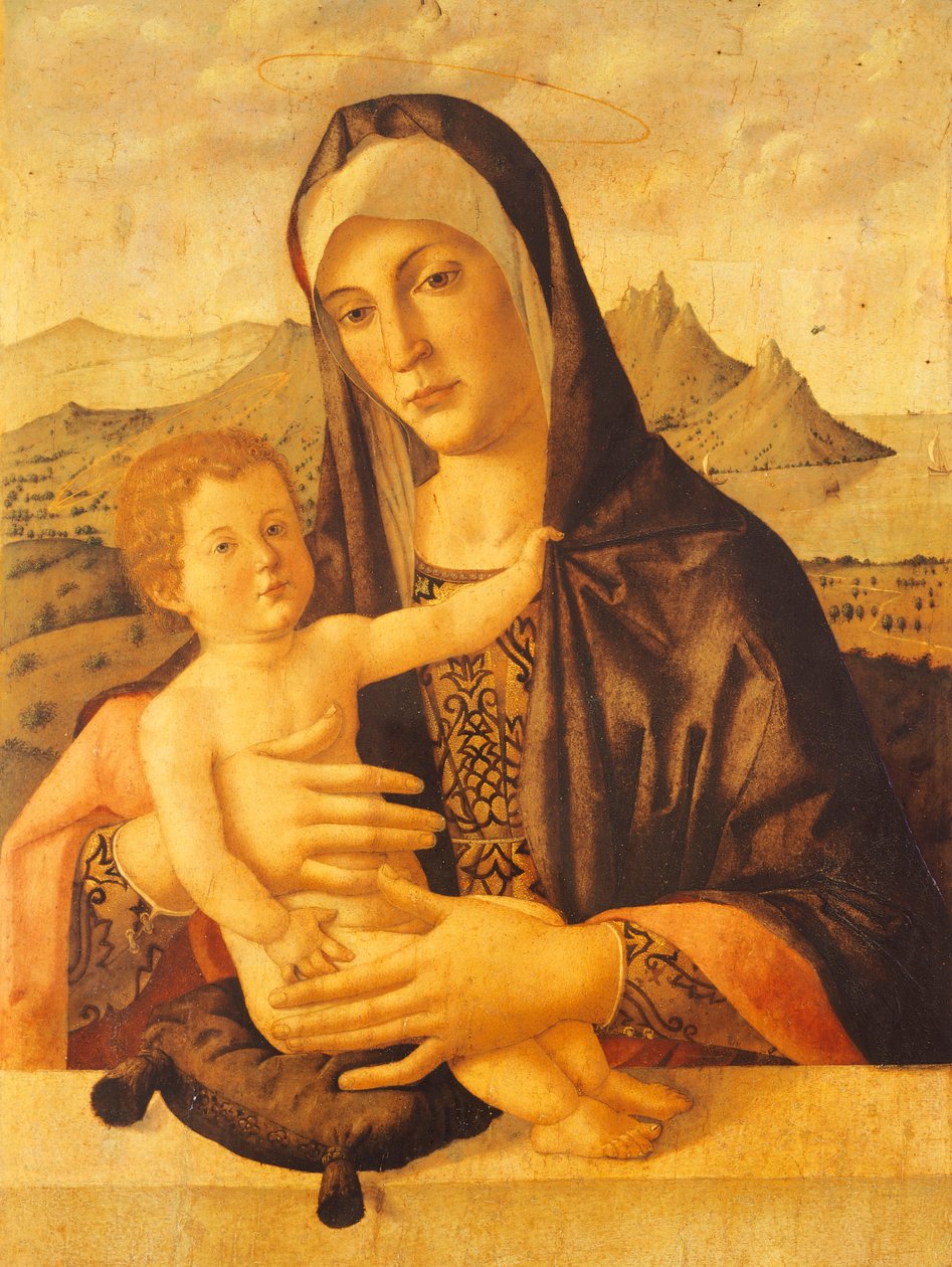 Madonna s dítětem sedící, od Bartolomea Montagna (cca 1450-1523) od Bartolomeo Montagna