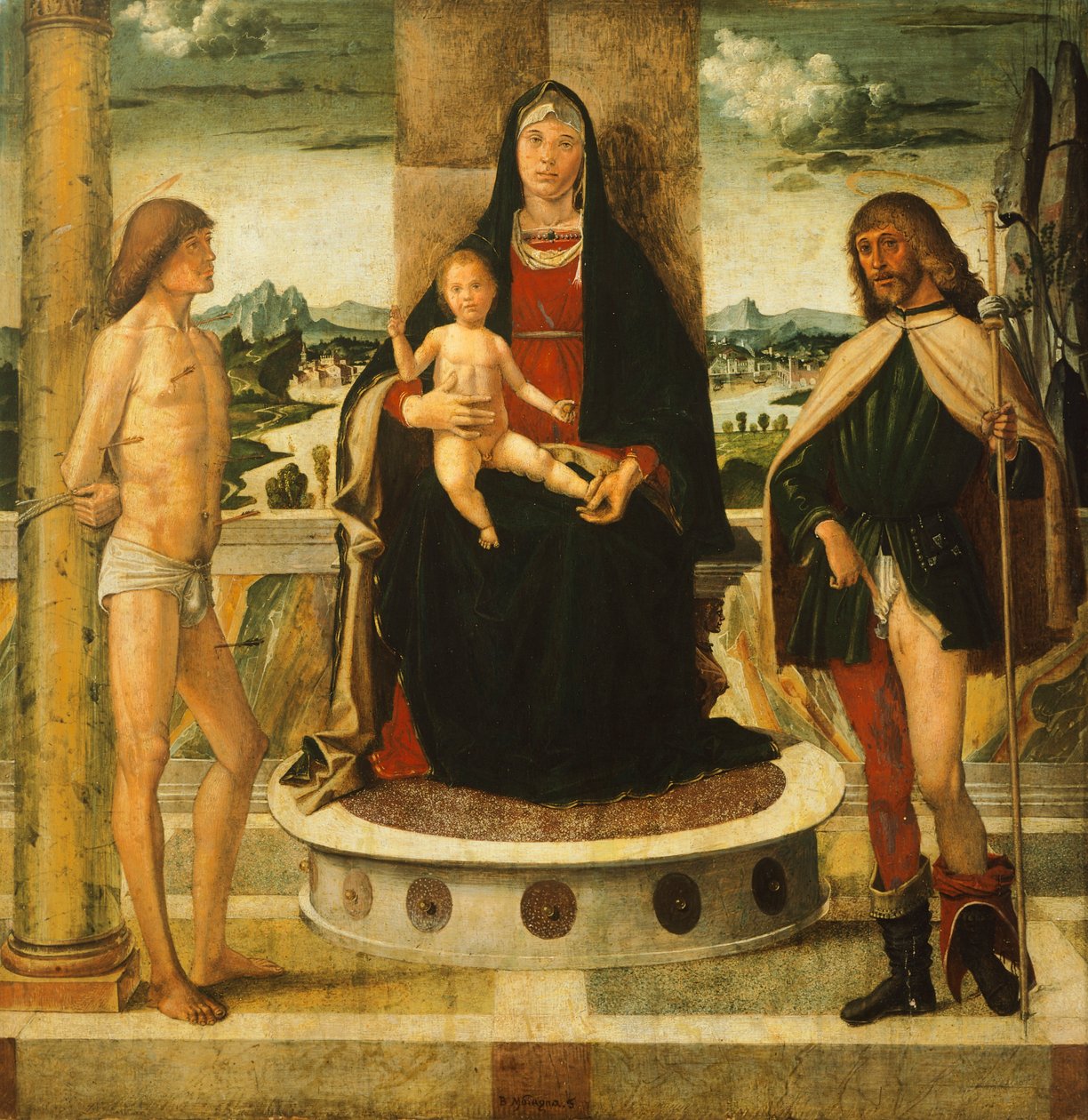 Madona s dítětem a svatými, Bartolomeo Montagna (cca 1450-1523) od Bartolomeo Montagna