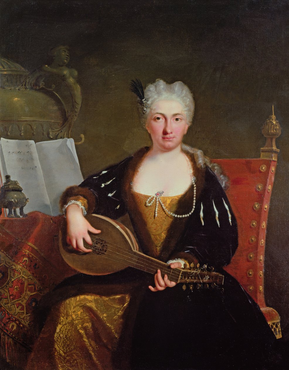 Portrét Faustiny Bordoni, Händelovy zpěvačky, kolem roku 1830 (olej na plátně) od Bartolomeo Nazari