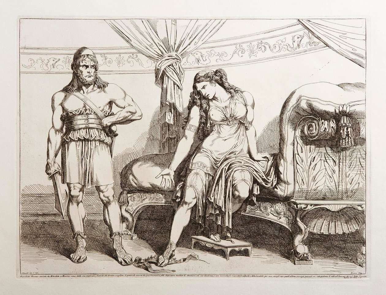Bakchus poslaný Mithridatem k Monimě od Bartolomeo Pinelli