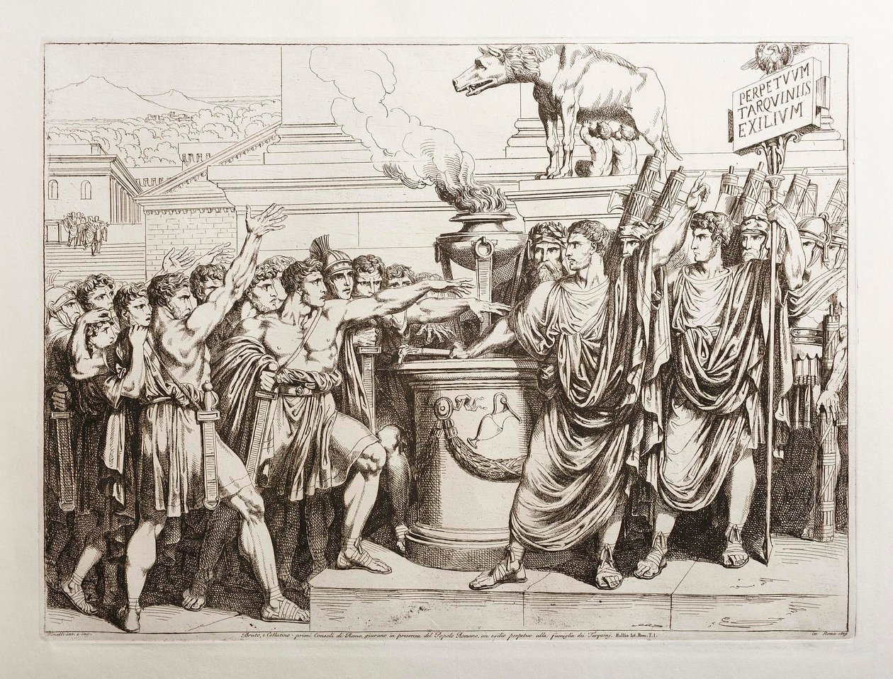 Brutus a Collatinus přísahají, že vyženou Tarquinovy od Bartolomeo Pinelli