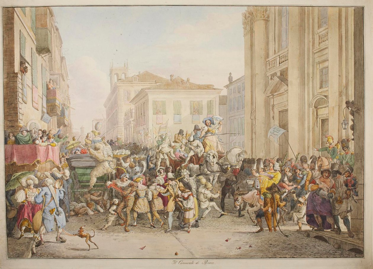 Karneval v Římě od Bartolomeo Pinelli