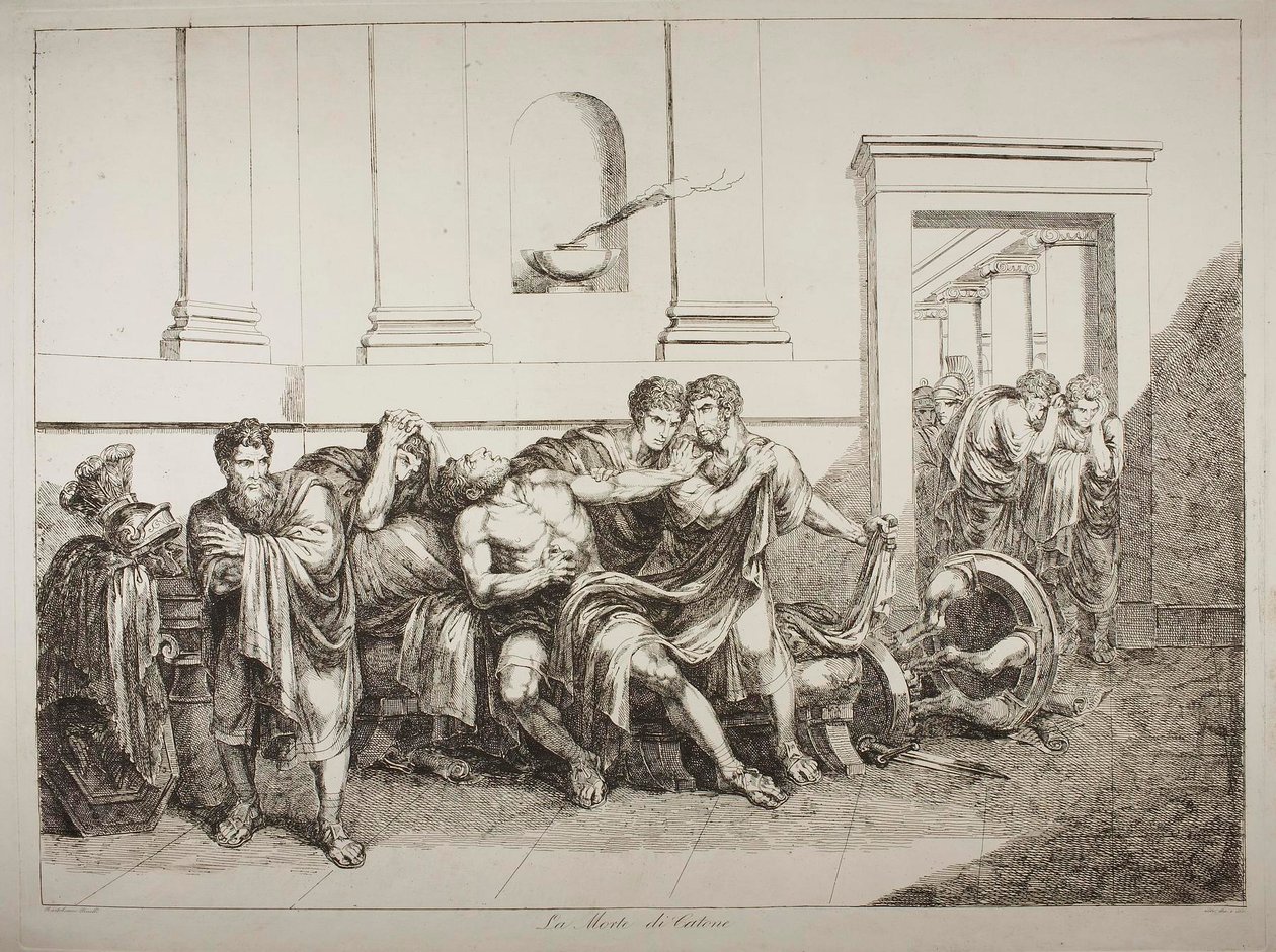 Smrt Katona Mladšího od Bartolomeo Pinelli