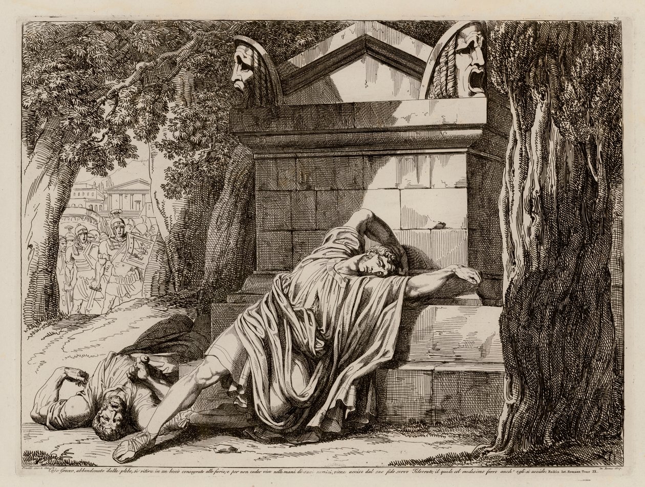 Smrt Gaia Graccha od Bartolomeo Pinelli