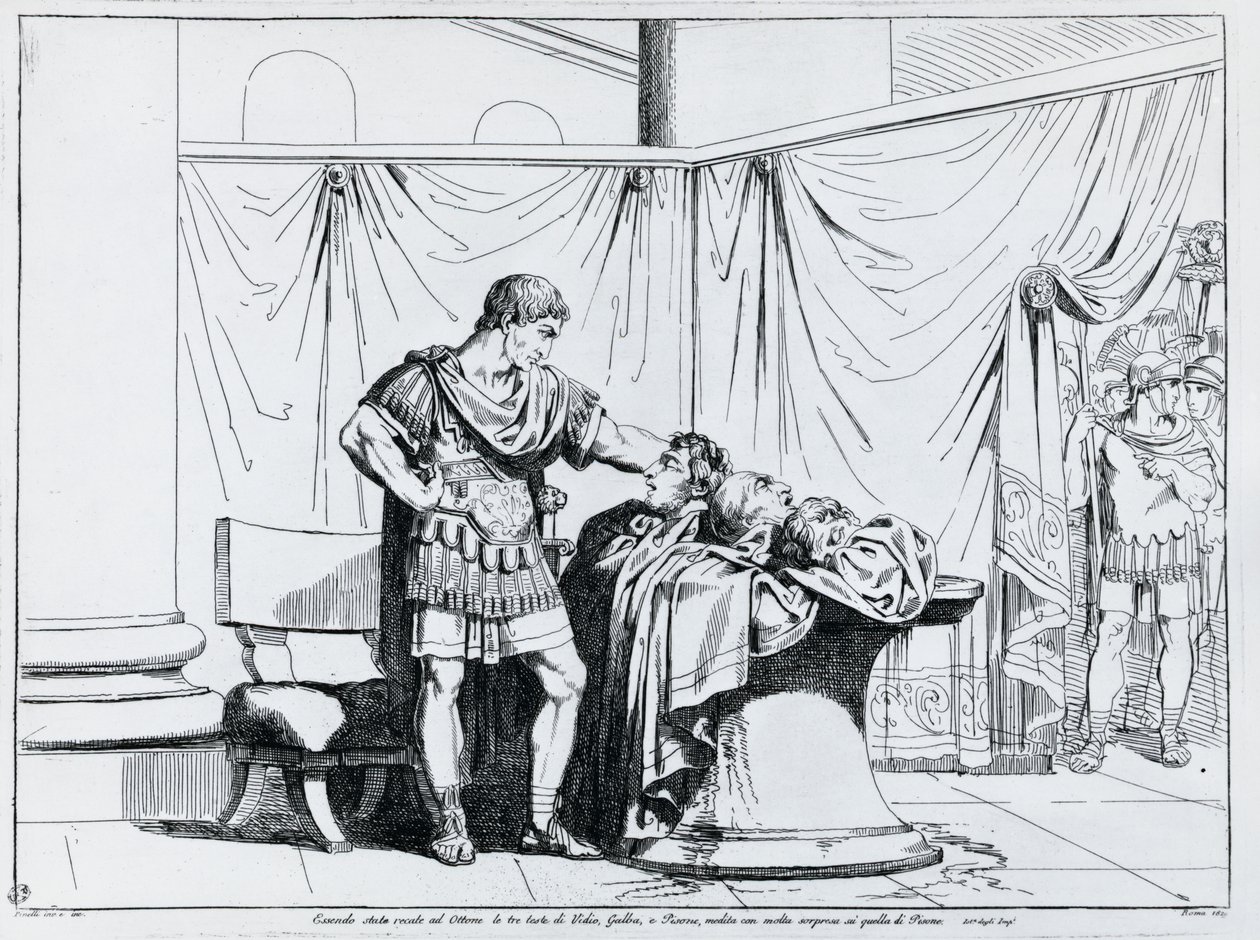 Smrt Piso, rytina Bartolomea Pinelliho (1781-1835), z Istoria dell