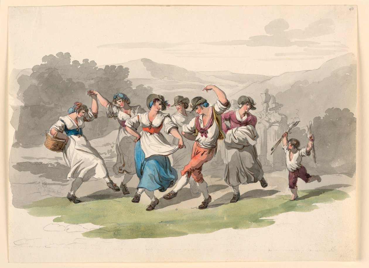 Kresba, Návrat z vinobraní, 1807-08 od Bartolomeo Pinelli