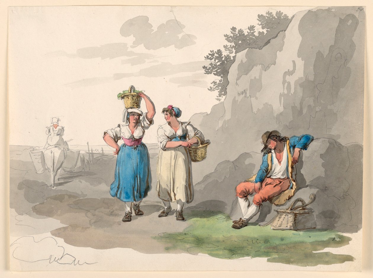 Kresba, Návrat z vinobraní, 1807-08 od Bartolomeo Pinelli