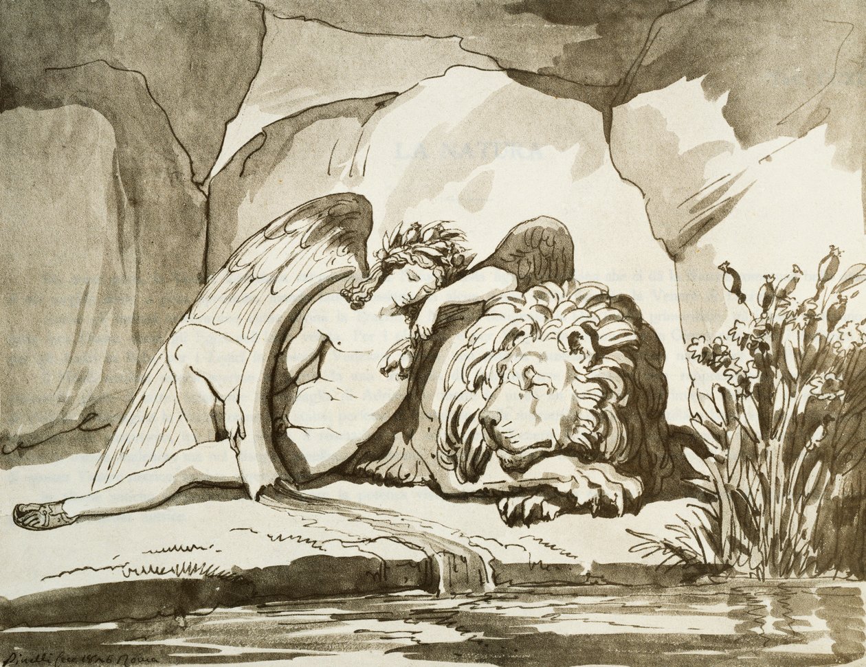 Hypnos (spánek) od Bartolomeo Pinelli
