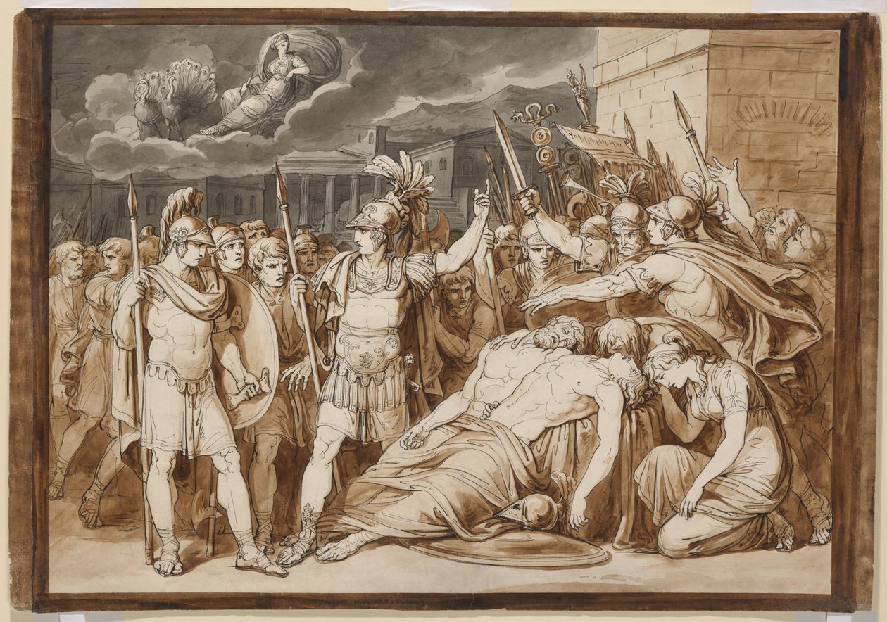 Juno přísahá pomstít smrt Alma a Galaesa od Bartolomeo Pinelli