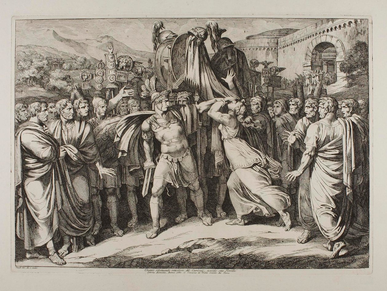 Marcus Horatius zabíjí svou sestru od Bartolomeo Pinelli
