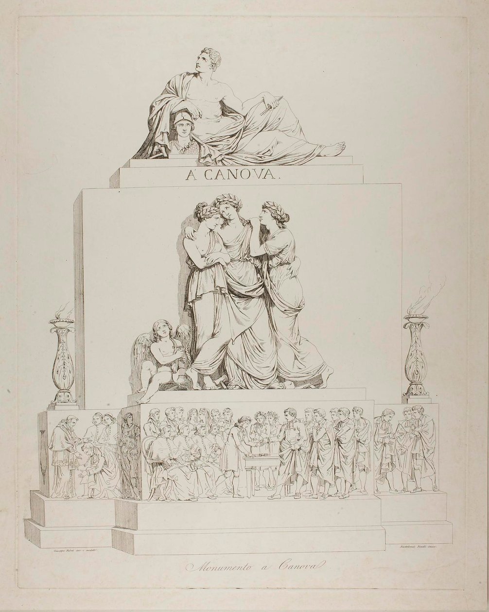 Pomník Antonia Canovy od Bartolomeo Pinelli