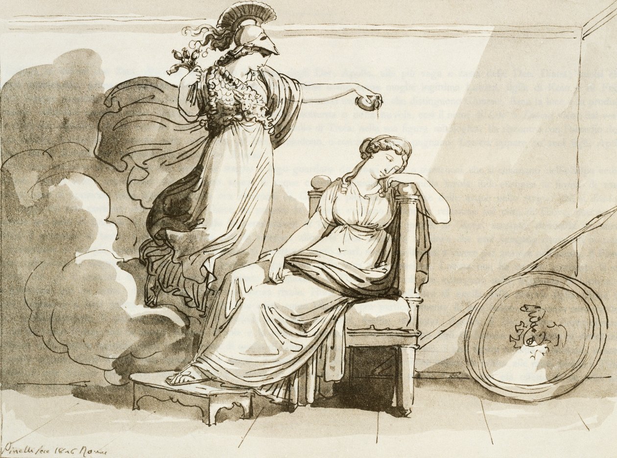 Penelope zkrášlená Minervou od Bartolomeo Pinelli