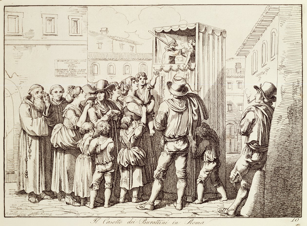 Loutkový stánek v Římě od Bartolomeo Pinelli