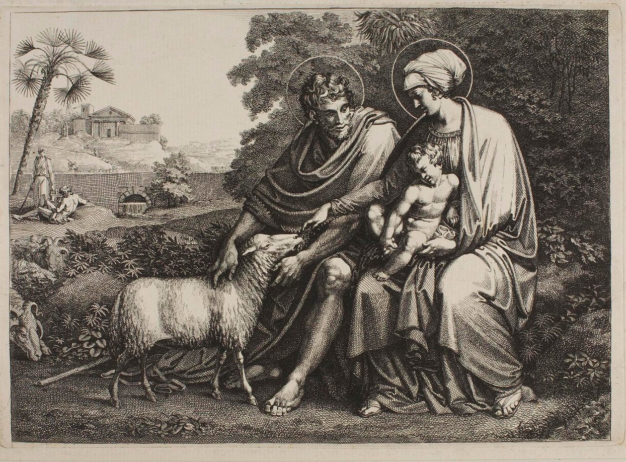Odpočinek při útěku do Egypta od Bartolomeo Pinelli