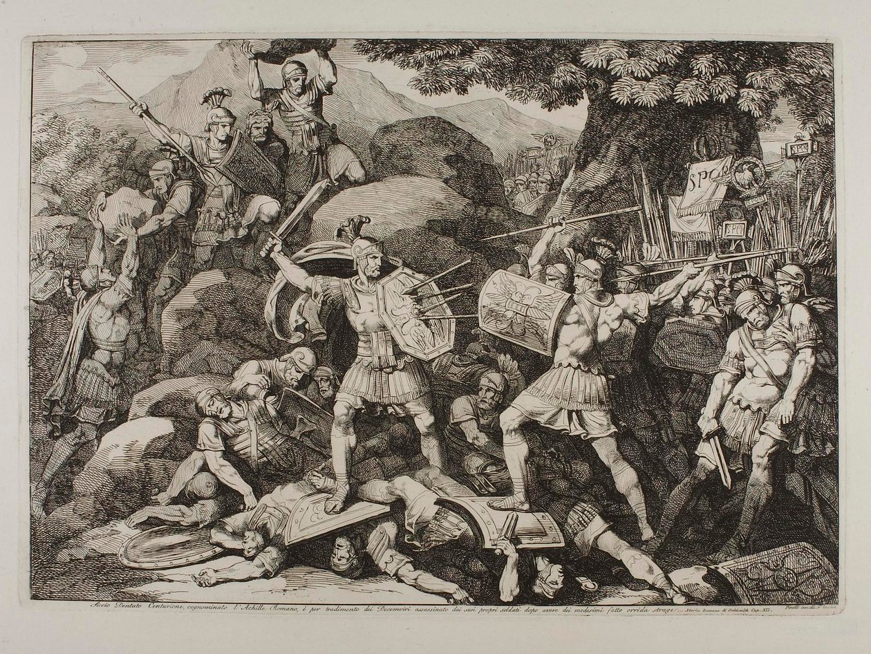 Siccio Dentato Centurion (Lucius Siccius Dentatus během strašlivého boje) od Bartolomeo Pinelli