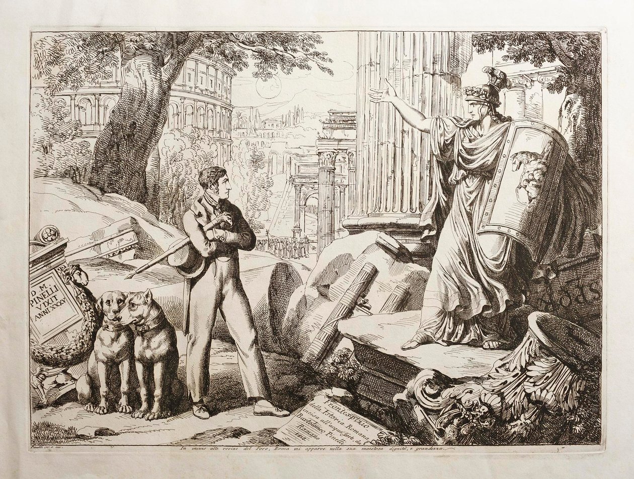 Stojící uprostřed ruin Fóra od Bartolomeo Pinelli