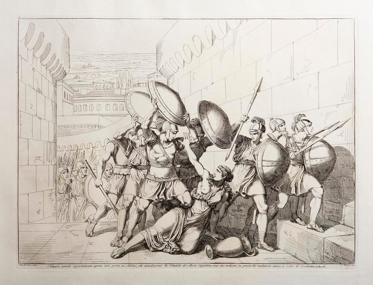 Tarpeia otevřela městské brány od Bartolomeo Pinelli