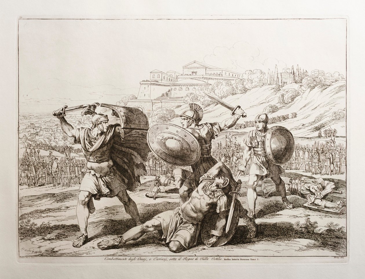 Bitva mezi Horatii a Curiatii od Bartolomeo Pinelli