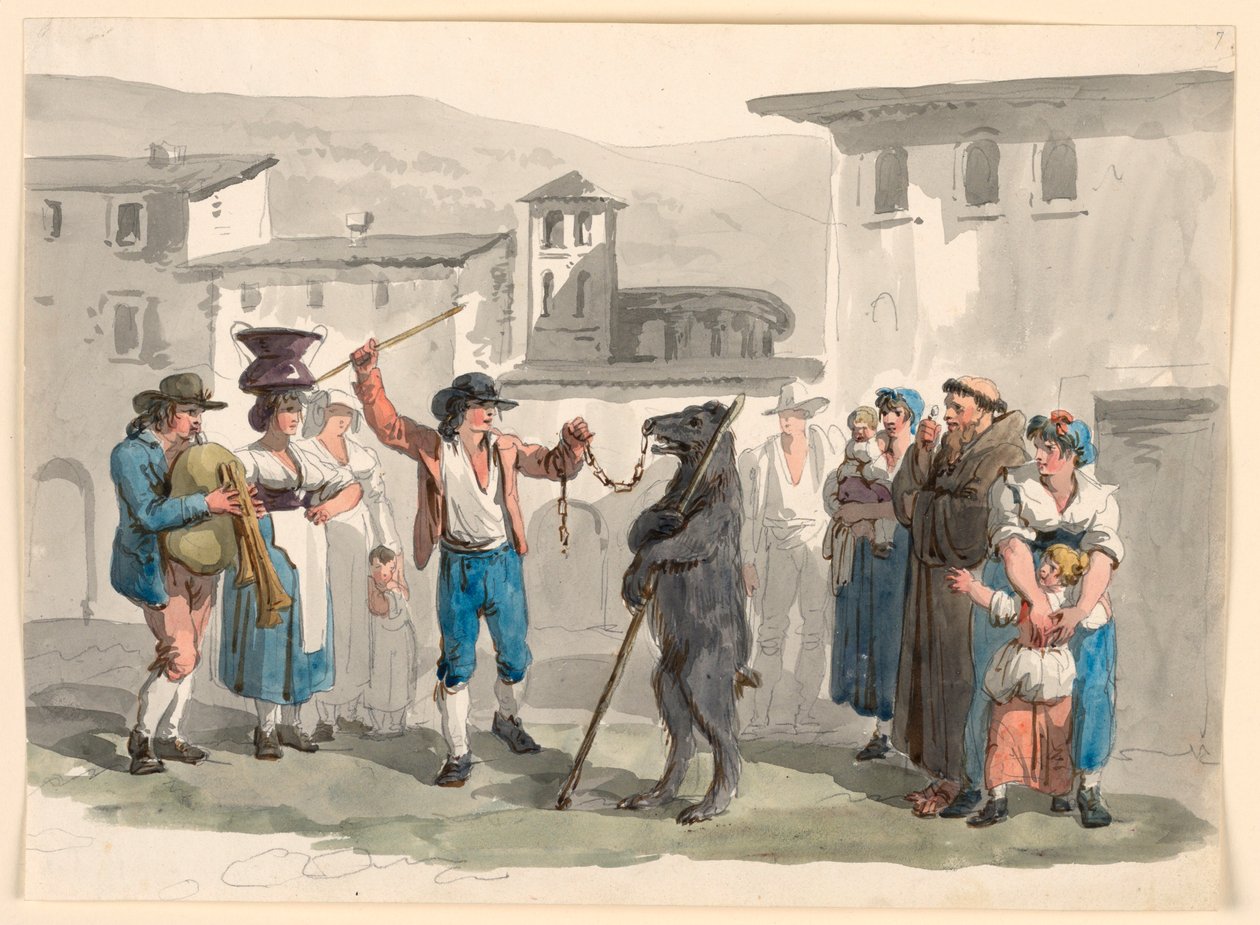 Tančící medvěd od Bartolomeo Pinelli
