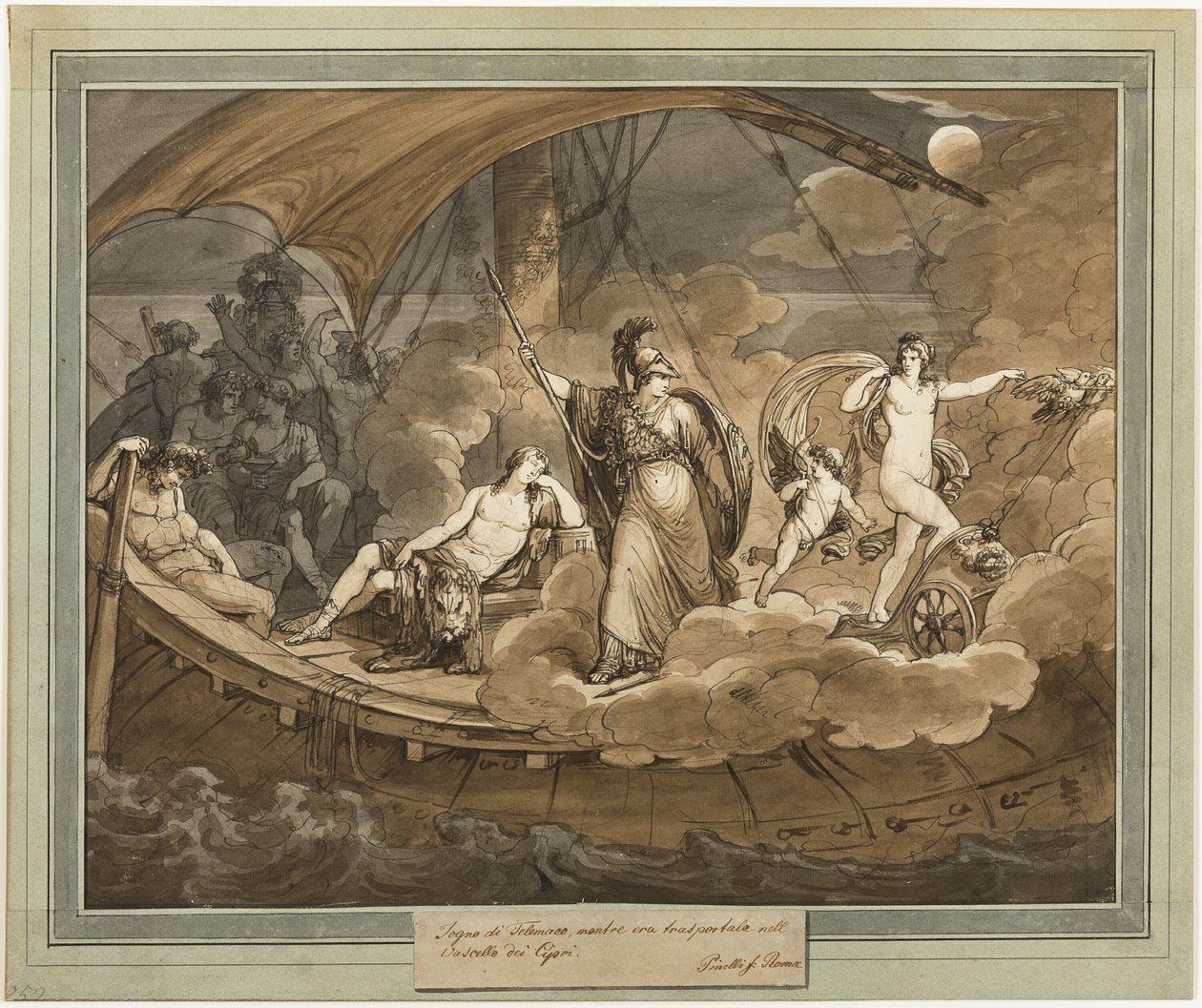 Sen o Telemachovi, z The Adventures of Telemachus, kniha 4 od Bartolomeo Pinelli