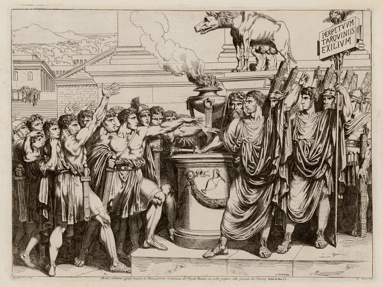 Brutova přísaha (lept) od Bartolomeo Pinelli