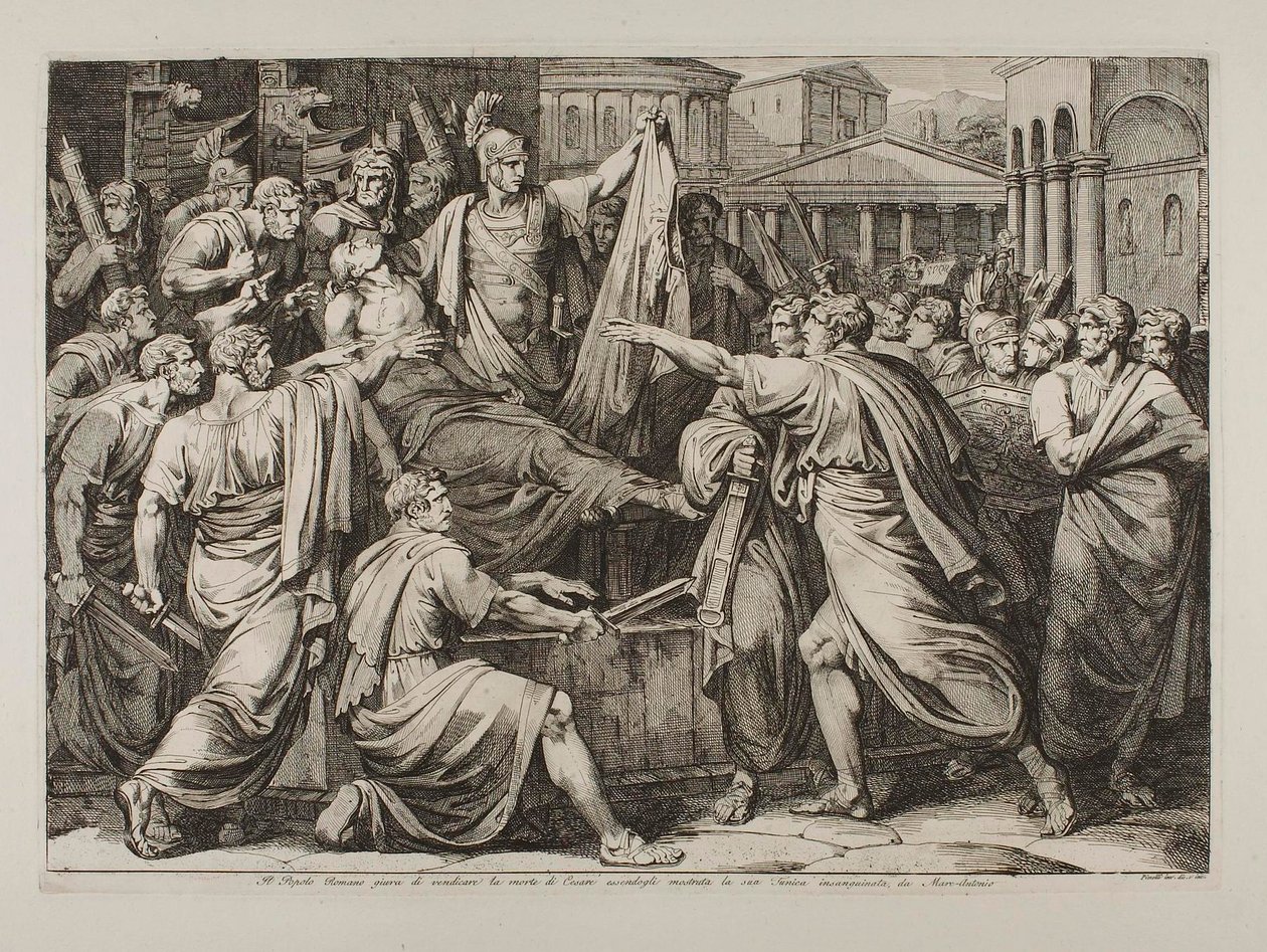 Římský lid přísahá pomstít vraždu Caesara od Bartolomeo Pinelli