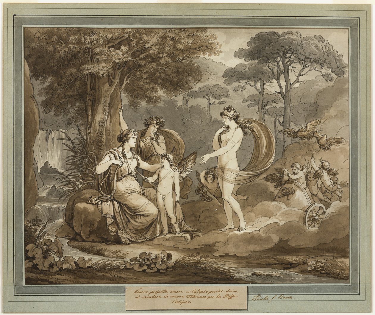 Venuše představuje Cupida Calypso, z The Adventures of Telemachus, Book 7 od Bartolomeo Pinelli